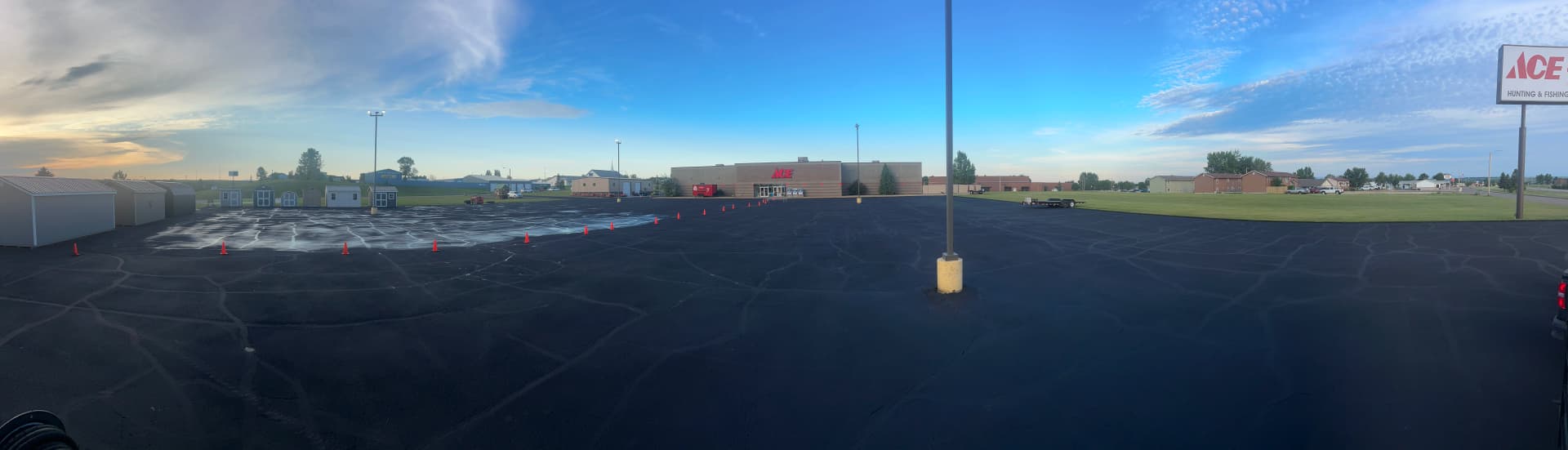 ACE Hardware Beulah Gets a Full Parking Lot Sealcoat and Stripe
